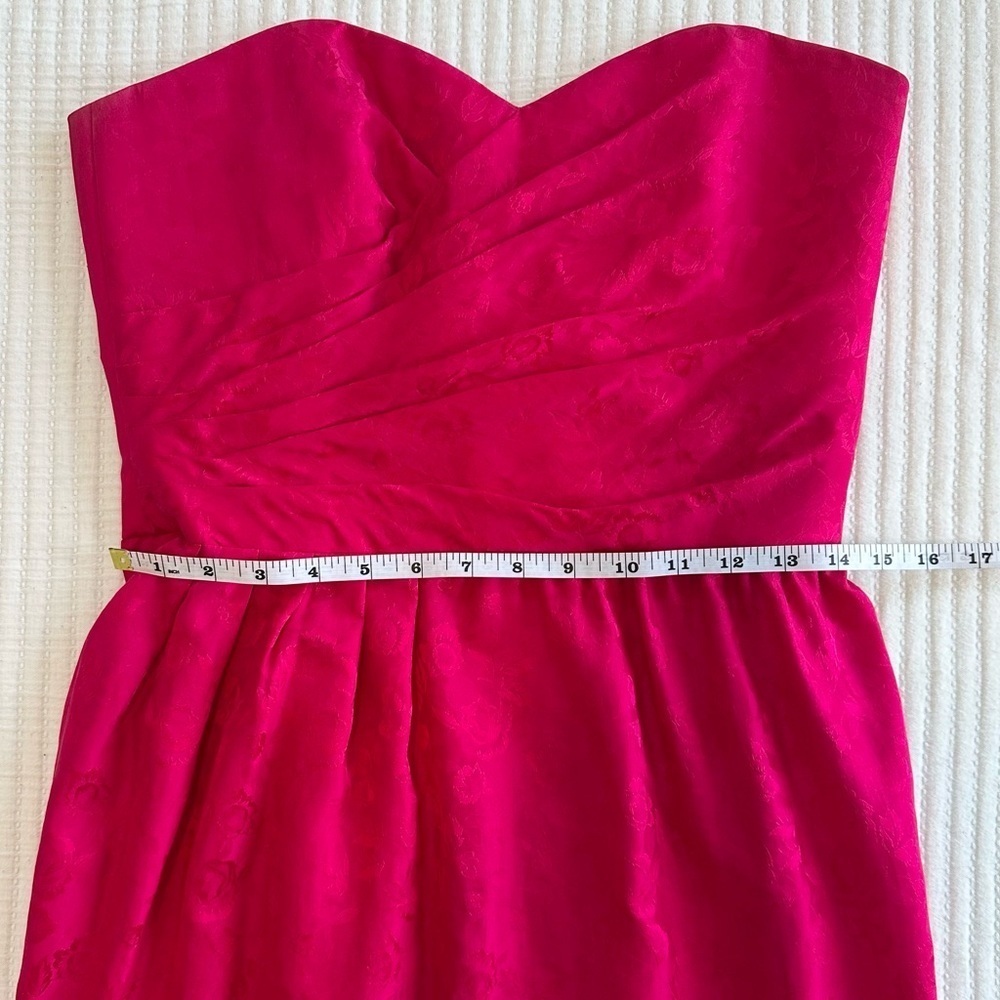 Vintage 100% Silk Pink Sweetheart Strapless Dress - Picture 4 of 7